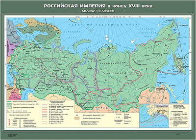 Учебн. карта "Российская империя к концу XVIII века" (100*140)
